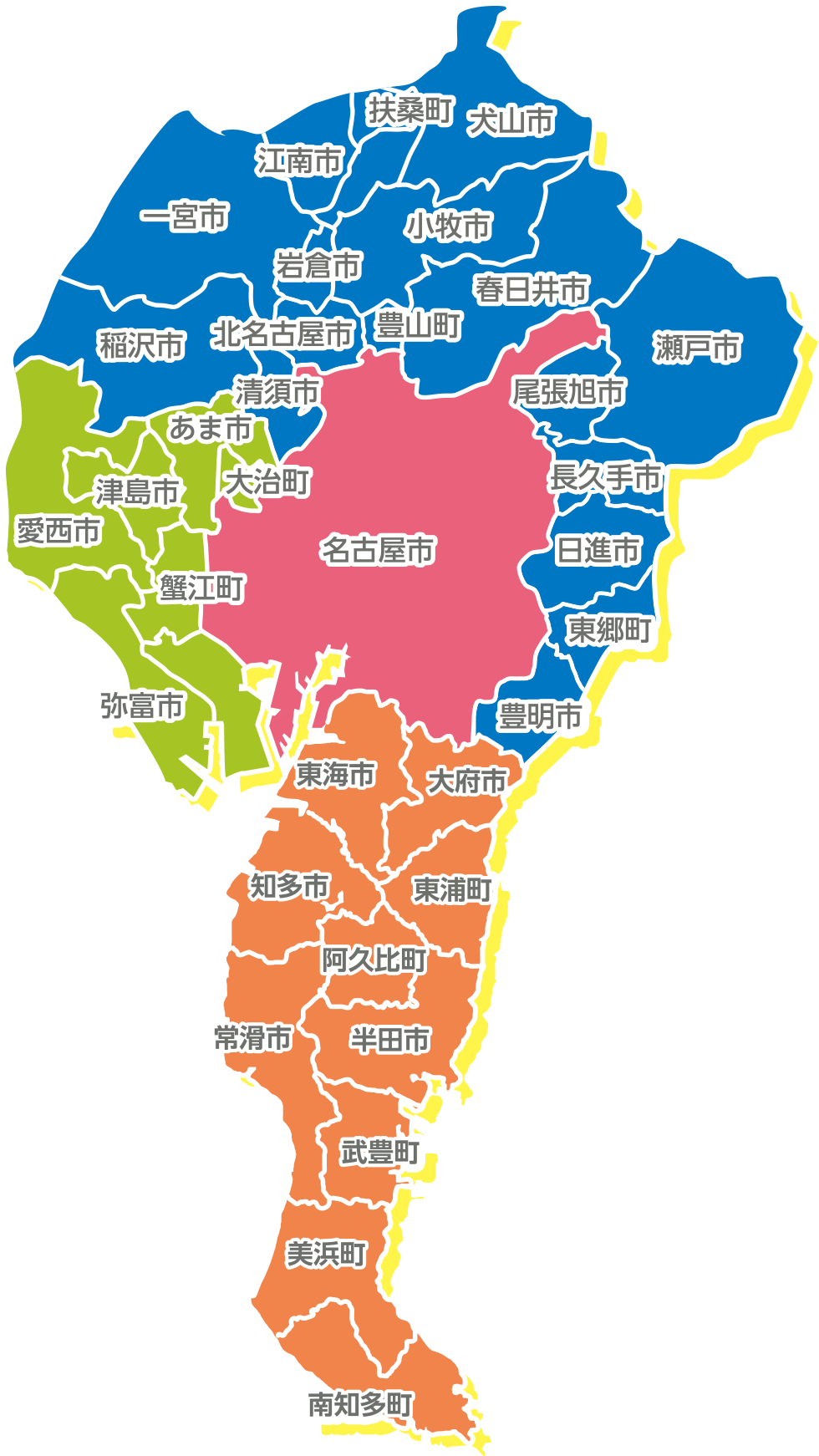 COURSEの展開エリア図